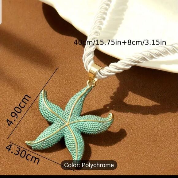 Starfish vintage style on cord necklace - Picture 3 of 9